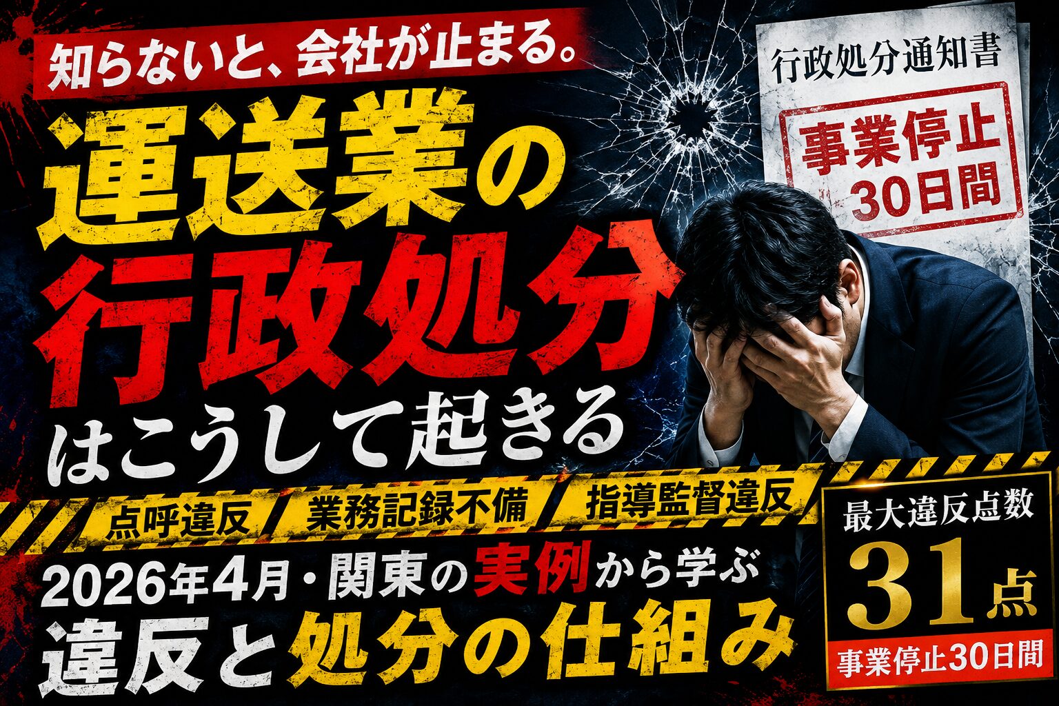 神奈川の運送会社も他人事ではない——行政処分はこうして起きる【2026年4月・関東の実例から学ぶ違反と処分の仕組み】