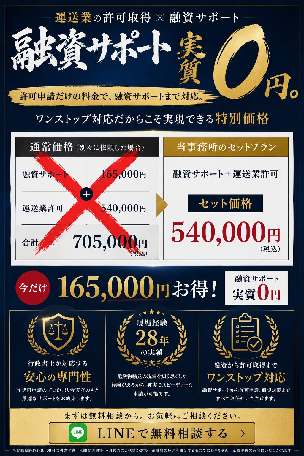 融資サポート実質0円｜運送業許可との特別セットプラン｜行政書士あおばと合同事務所