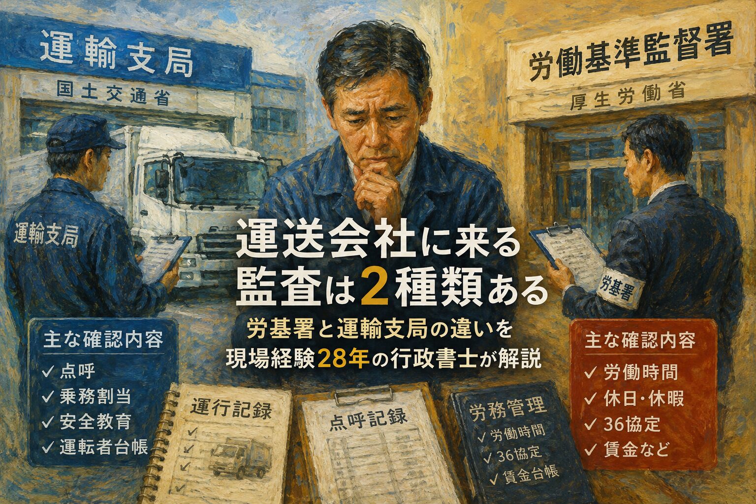 運送会社に来る監査は2種類ある｜労基署と運輸支局の違いを現場経験28年の行政書士が解説
